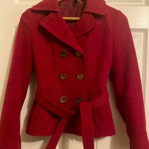 Cranberry Pea Coat